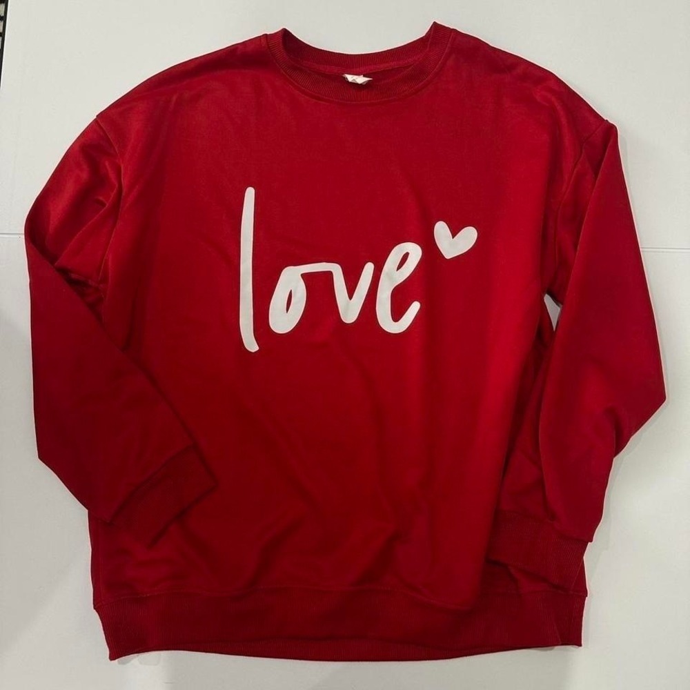 Dark Red LOVE crewneck Sweater